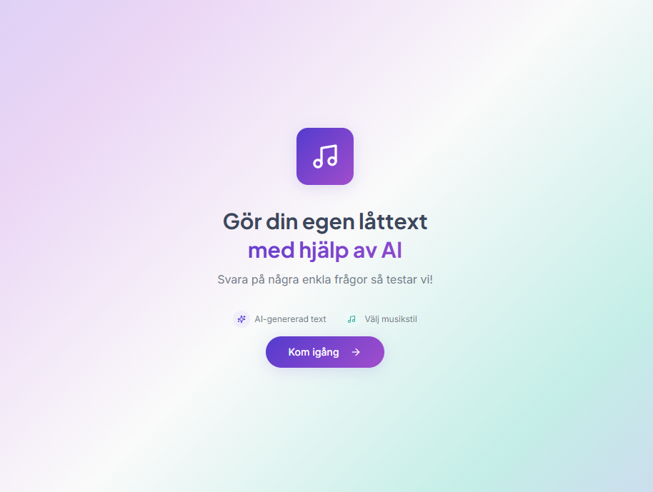 Skapa din egen låttext – enkelt och personligt med vår guidade AI-tjänst